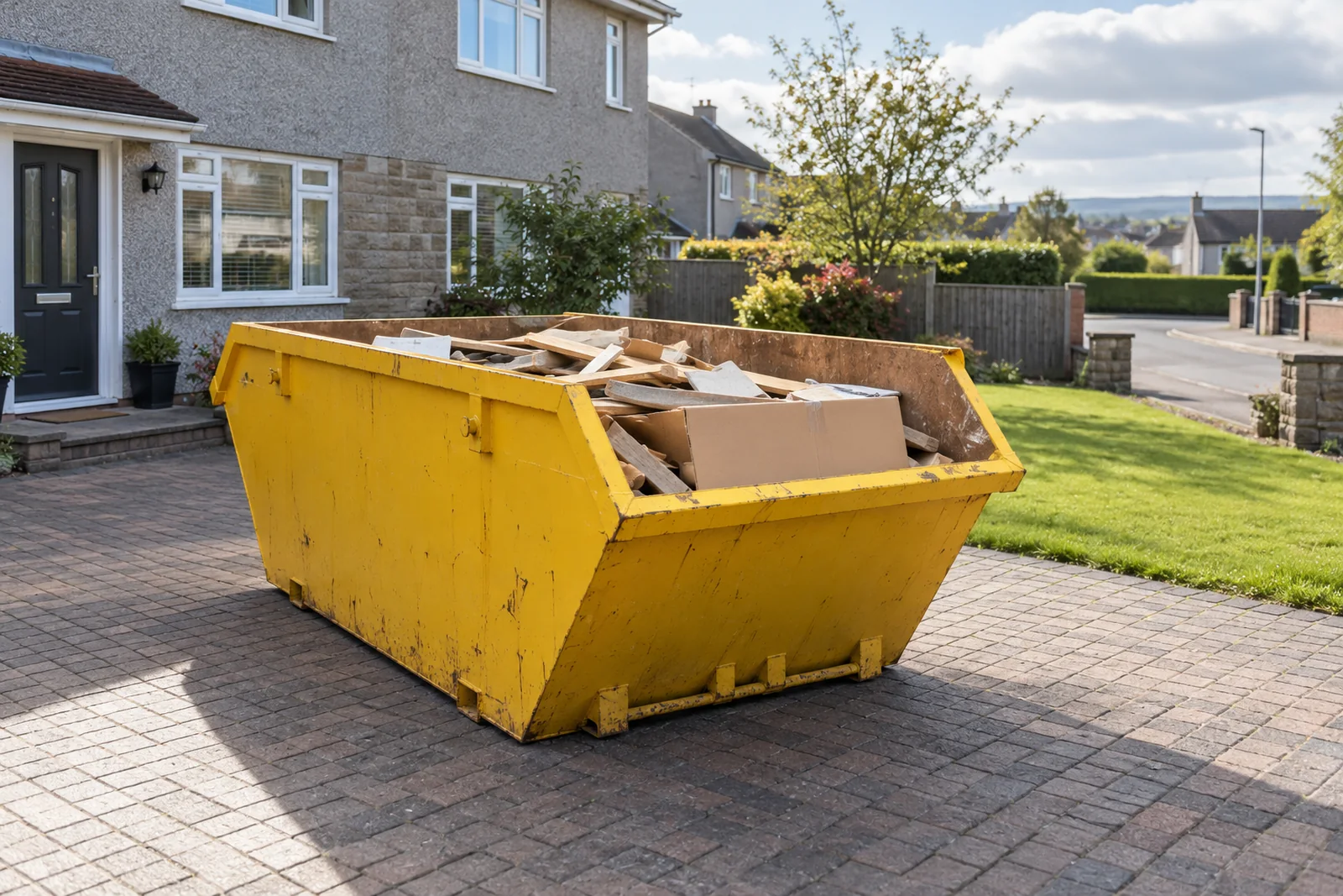 Level skip load with a clear driveway approach