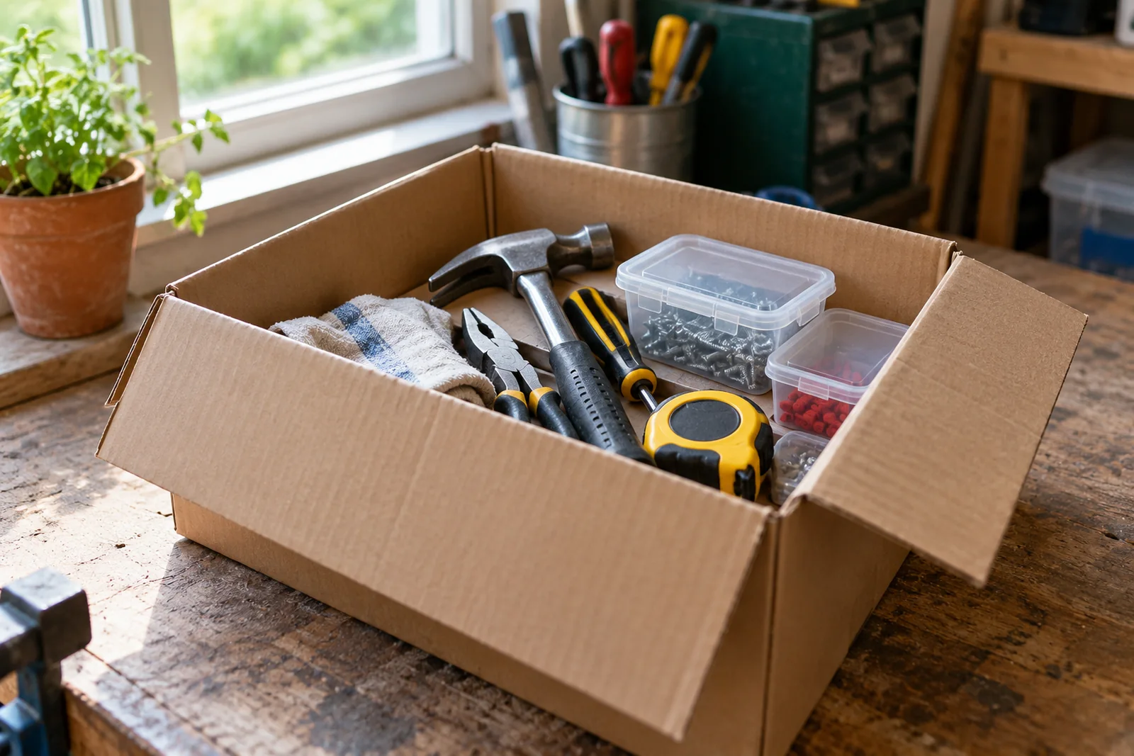 Useful tools set aside for reuse during a garage clear-out