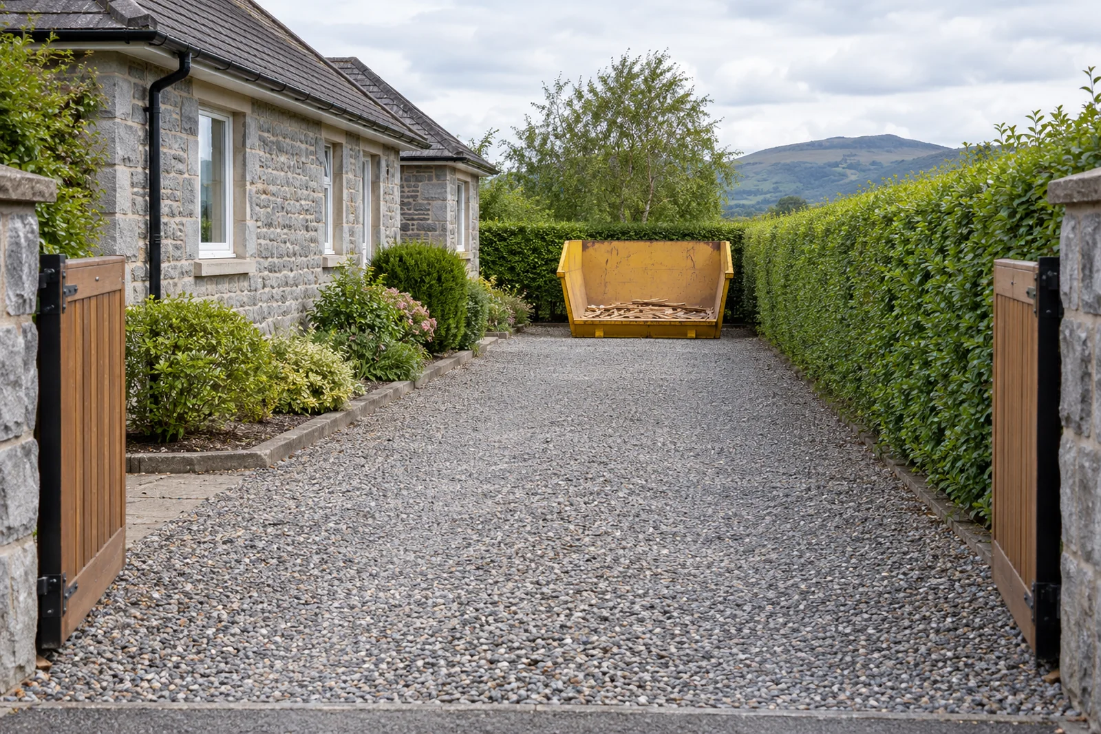 Clear vehicle approach to a safely filled skip